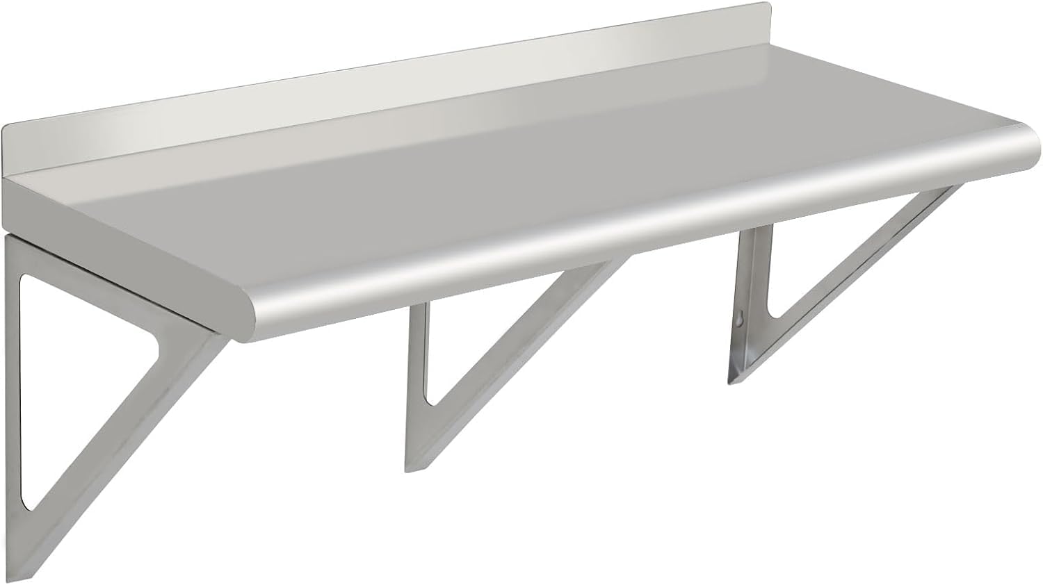 Stainless Steel Wall Shelf Nsf Commercial Wall-Mounted Shelving Appliance & Equipment Metal Shelving With a Backsplash and Two Brackets for Kitchen Restaurant Garage Laundry Utility Roomm