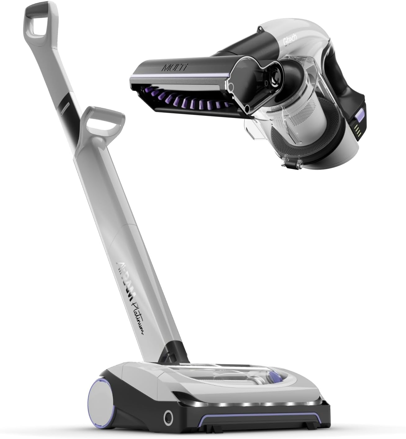 Gtech System Platinum Bundle Vacuum Cleaner Bundle - Includes The AirRam Platinum Upright and The Multi Platinum Handheld - Rechargeable 22V Lithium Ion Battery - Anti-Hair Wrap