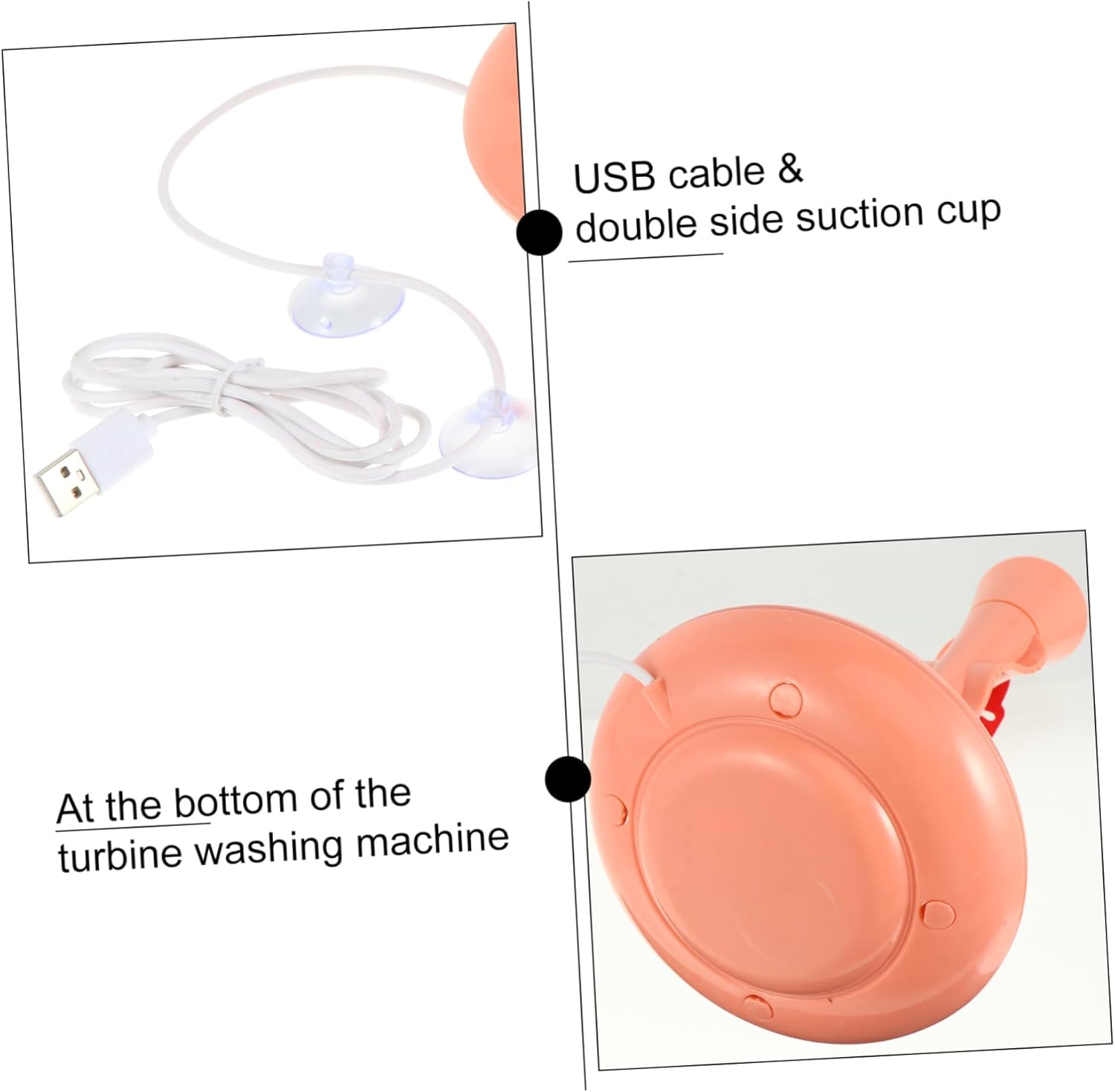 Artibetter 360degree Portable Washing Machine Sonic Washer Washer Eco-friendly Usb Power Easy to Use