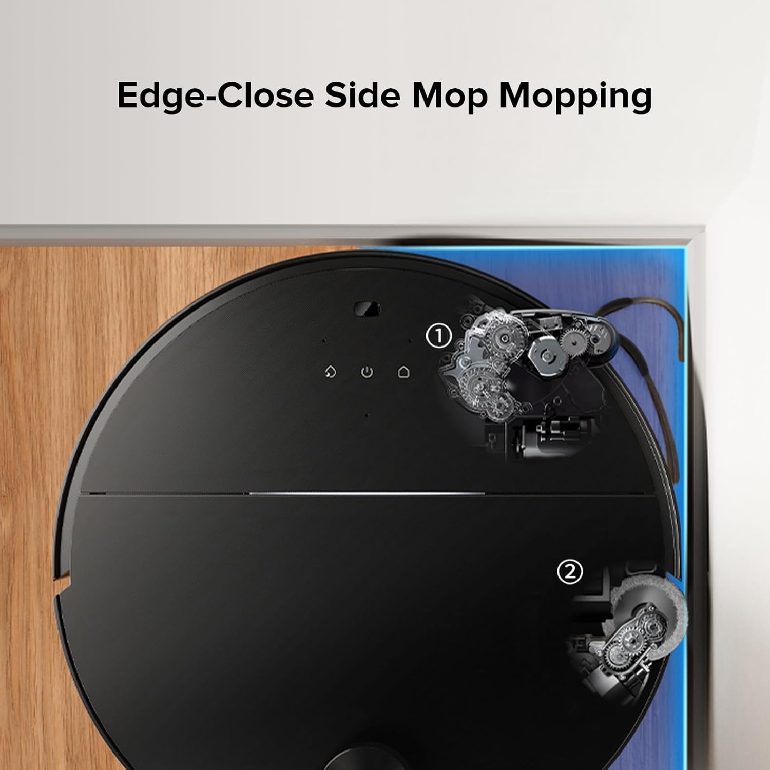 roborock Saros 10 Robot Vacuum and Mop Black with 2 Pack Side Mop Cloths