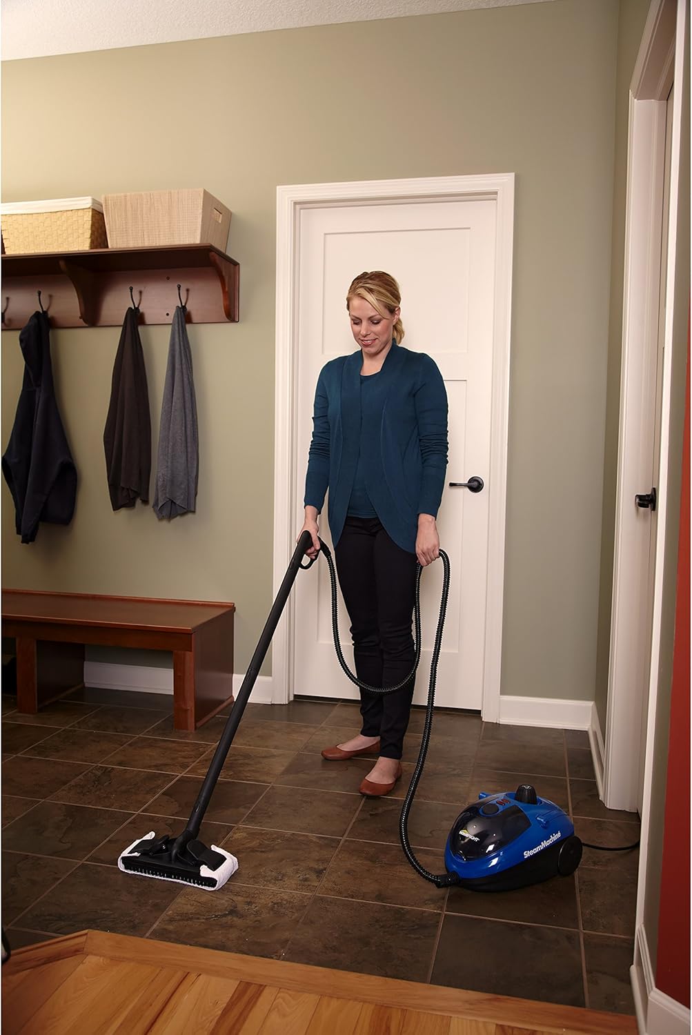 Wagner Spraytech C900054.M, 905e AutoRight SteamMachine Multi-Purpose Steam Cleaner & HomeRight C900066.M SteamMachine Large Brush and Mop Head