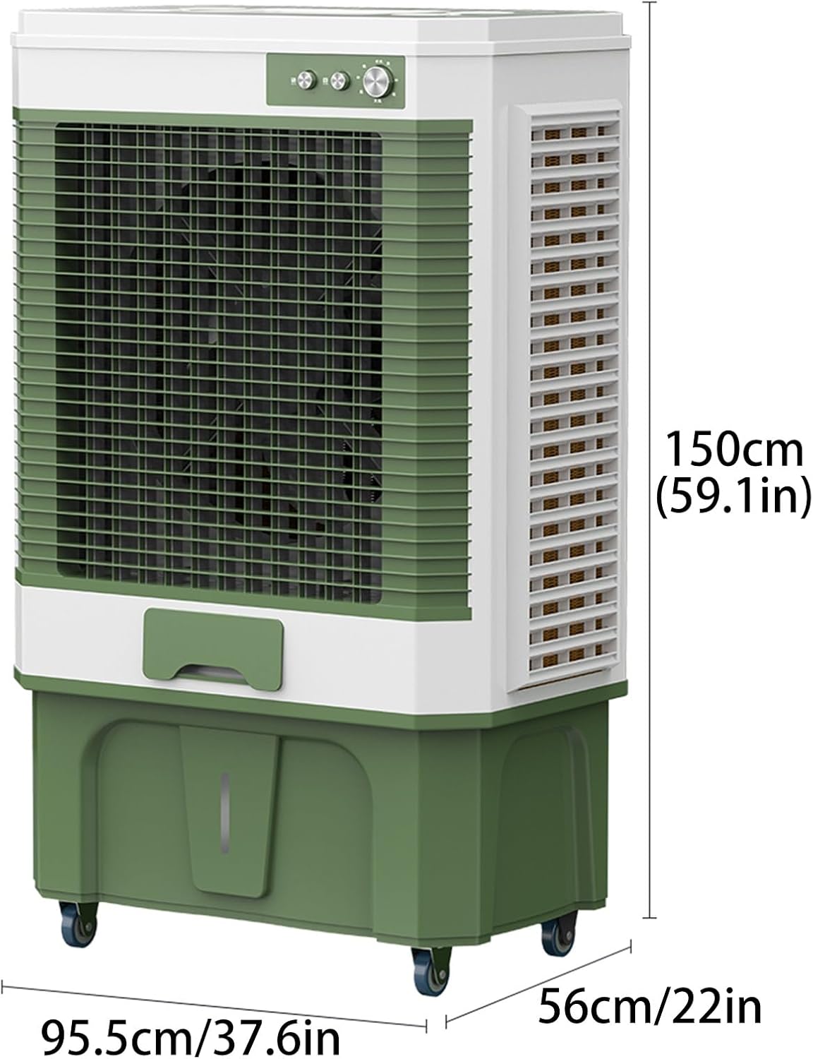 Industry Evaporative Cooler, Windowless Air Conditioners with Large Water Tank and 4 Ice Pack, Portable Swamp Cooler for Garage Patio