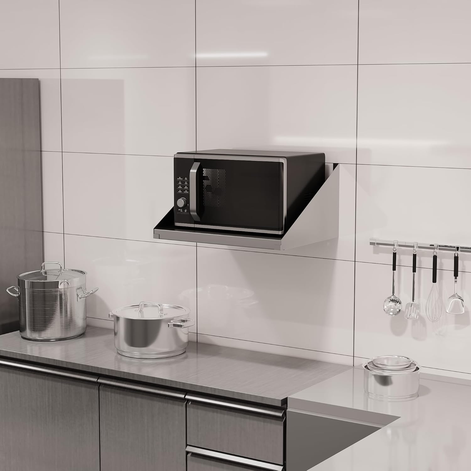 Stainless Steel Microwave Shelf Wall Mount 18