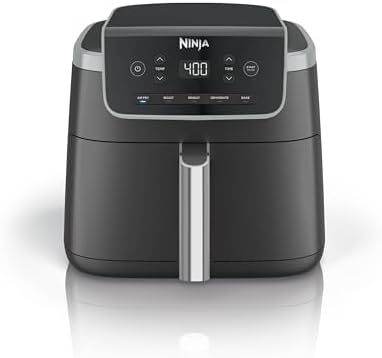 Ninja | Air Fryer | 5 QT Capacity | 5-in-1 Air Fry, Bake, Roast, Reheat, & Dehydrate | Air Crisp Technology | Nonstick Basket & Crisper Plate | Grey | AF142