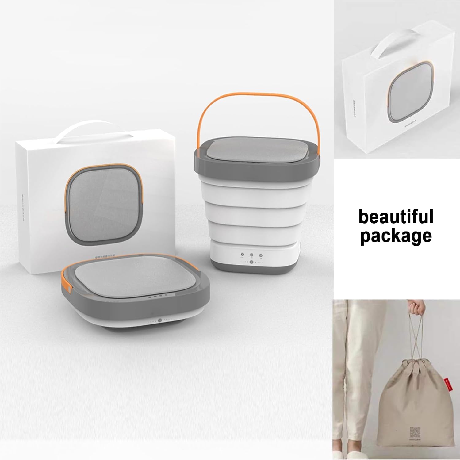 Portable Washing Machine and Dryer Combo,Foldable Touch Screen Mini Washing Machine,Small Washing Machine for Underwear,Baby Clothes or Small Items,Suitable for Apartments,Dormitories,Camping ( Color