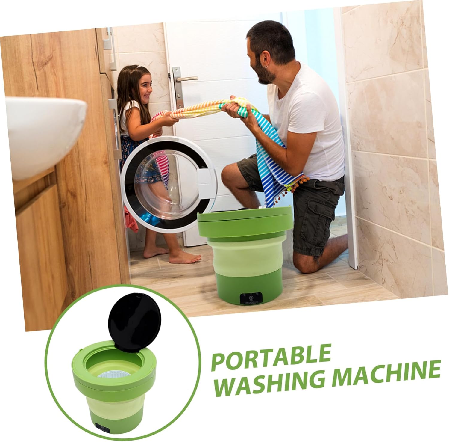 Mini Portable Washing Machine Compact Clothes Washer Portable Washer for Camping Sturdy Construction