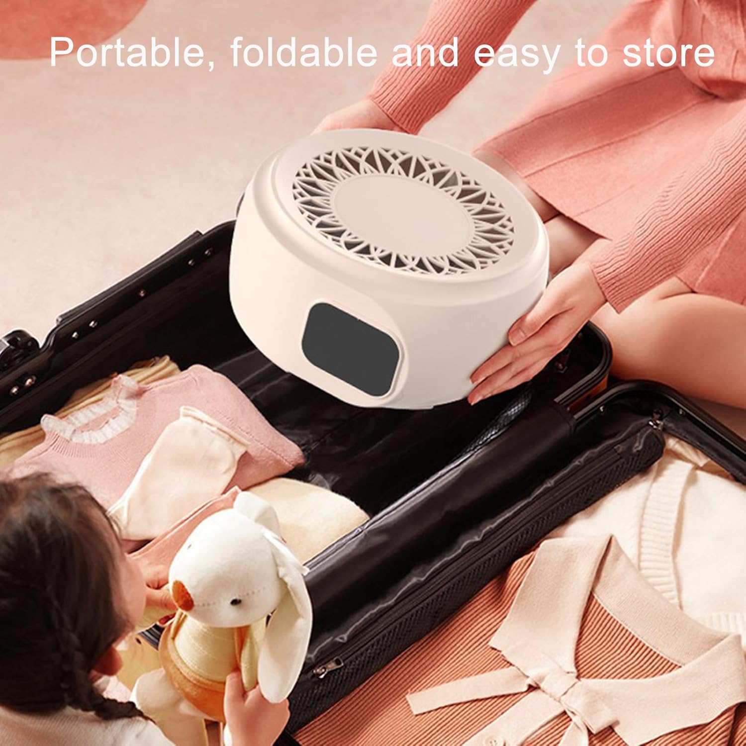 Mumusuki Portable Clothes Dryer, Quiet Mini Laundry Dryer with Timer Electric Drying Machine with Hook & Dry Bag for Home Dorm Apartment RV Travel (US Plug 110V)