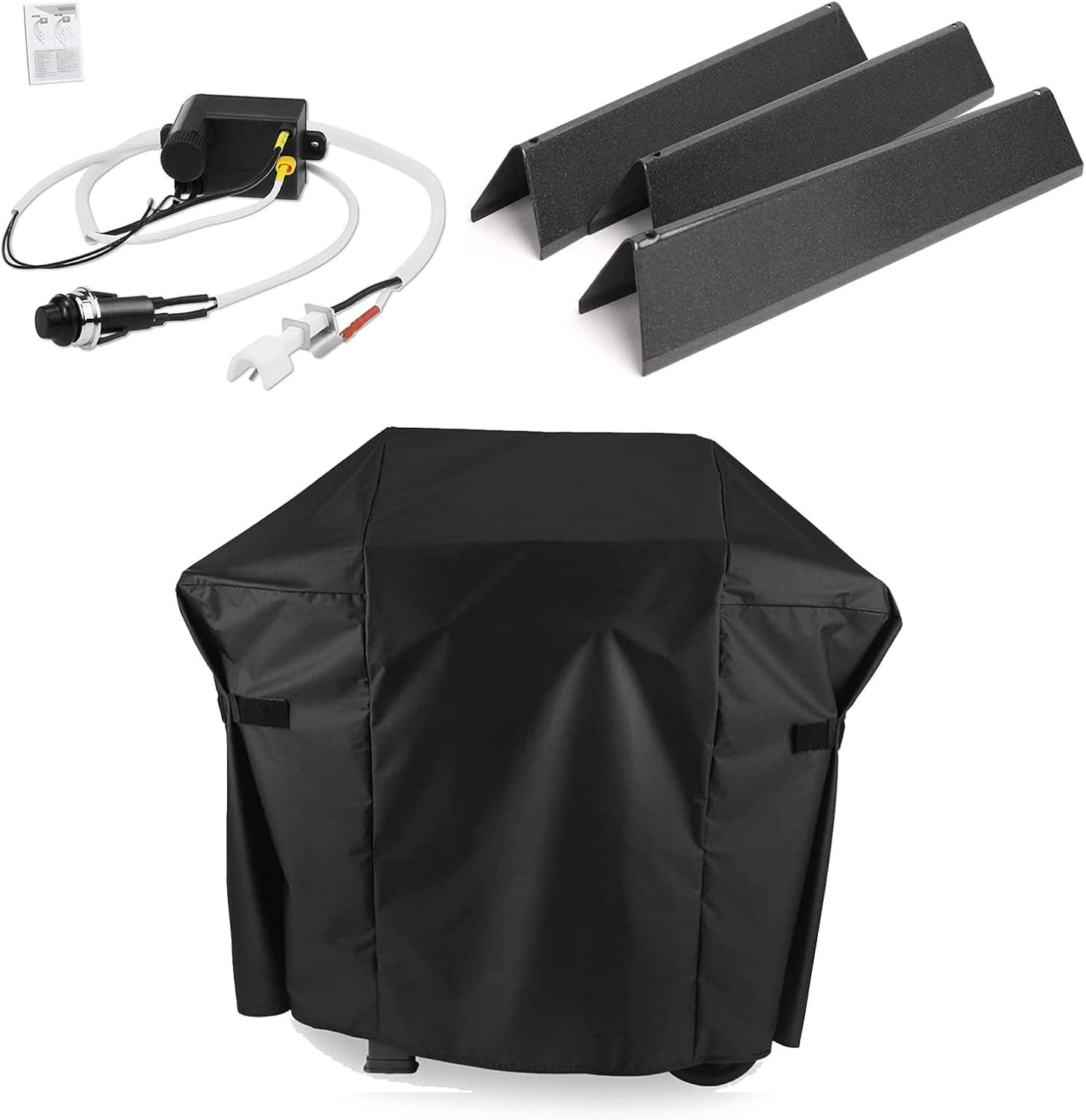 Grisun 7642 Grill Igniter, 7635 Flavorizer Bars and 7138 Grill Cover for Weber Spirit 200 Series