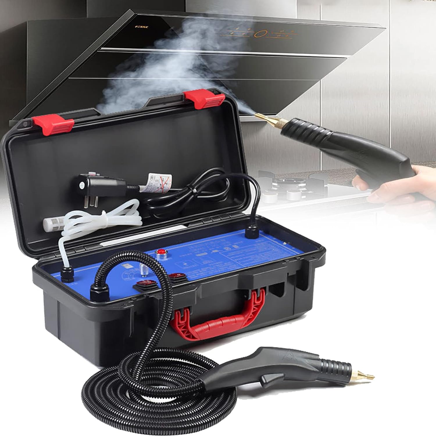 Handheld Steamer,3000W Commercial Household Steam Cleaner Air Conditioning Kitchen Hood Car Steaming Cleaner Used With Alkaline Cleaning