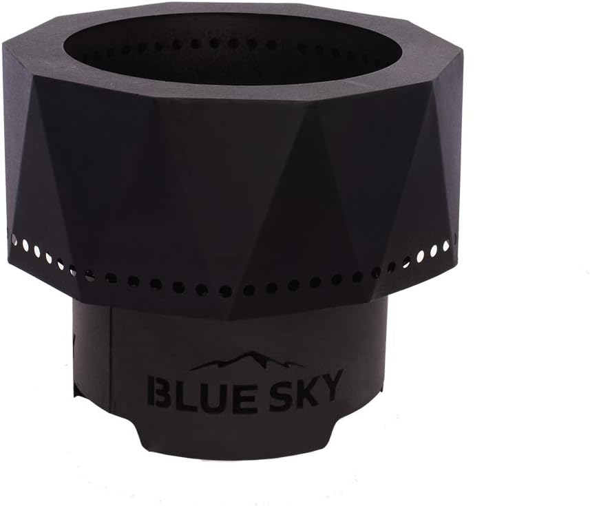 Blue Sky Outdoor Living Ridge Portable Fire Pit, Portable Smokeless Fire Pit with Carrying Bag, Black