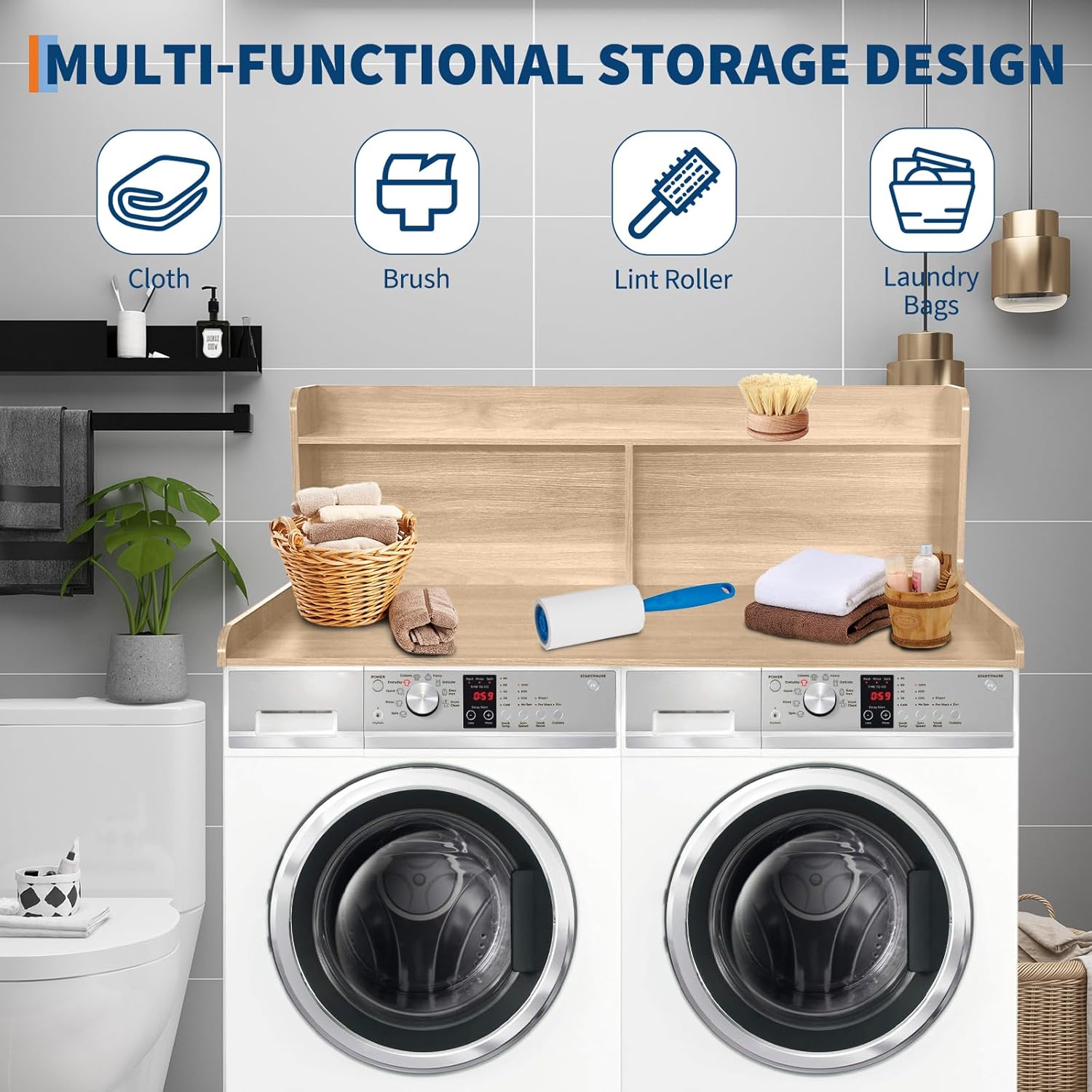 2-Tier Washer Dryer Countertop with 2.75