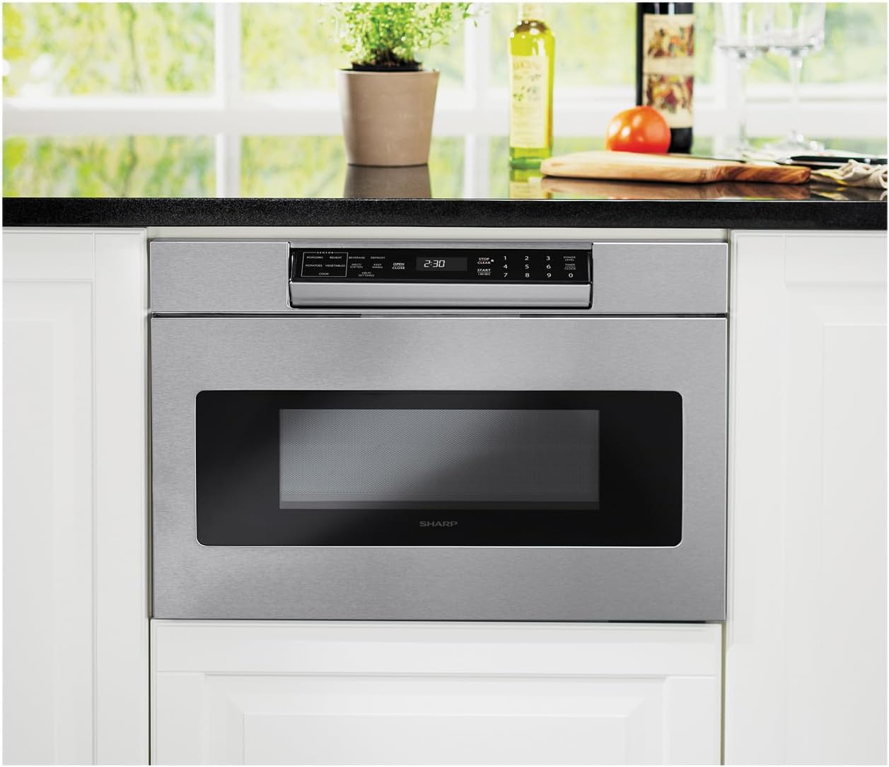 SHARP SMD2470ASY Microwave Drawer Oven, 24-inch, 1.2 Cubic Feet, 950 Watt, Concealed Control Panel with Digital LCD Display, Stainless Steel