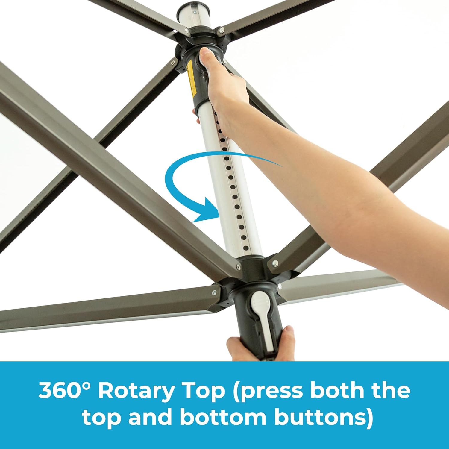 JS Hanger Clothesline Outdoor Rotary Dryer, 4 Arms Foldable Heavy Duty Height Adjustable Clothes Drying Rack, 196FT Drying Space, Hang Wet or Dry Laundry