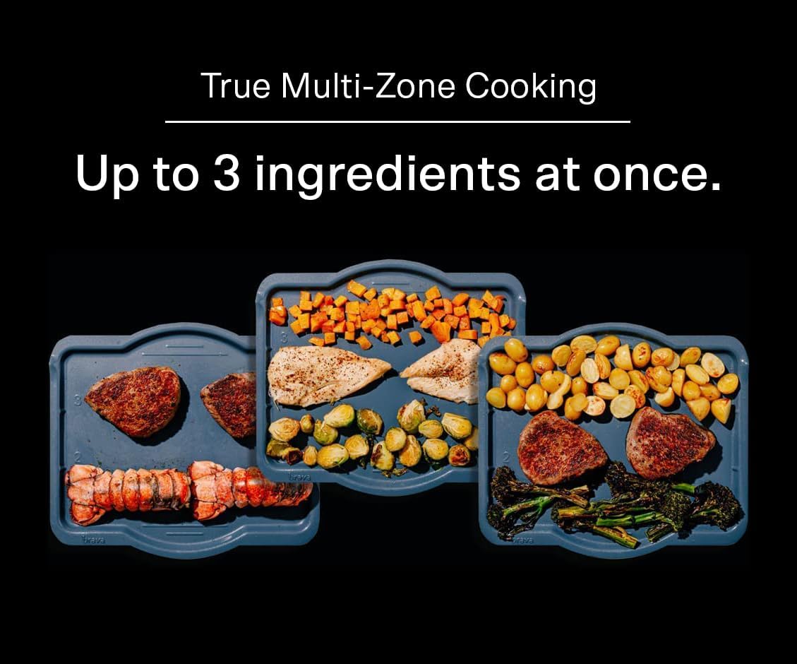 Brava Oven Starter Set: 10-in-1 Touchscreen Countertop Smart Oven, Air Fryer, 6-Slice Toaster, Slow Cooker, Reheater, Dehydrator, Rice Cooker, Auto-Shut Off, 1800W, Stainless Steel Kitchen Appliance