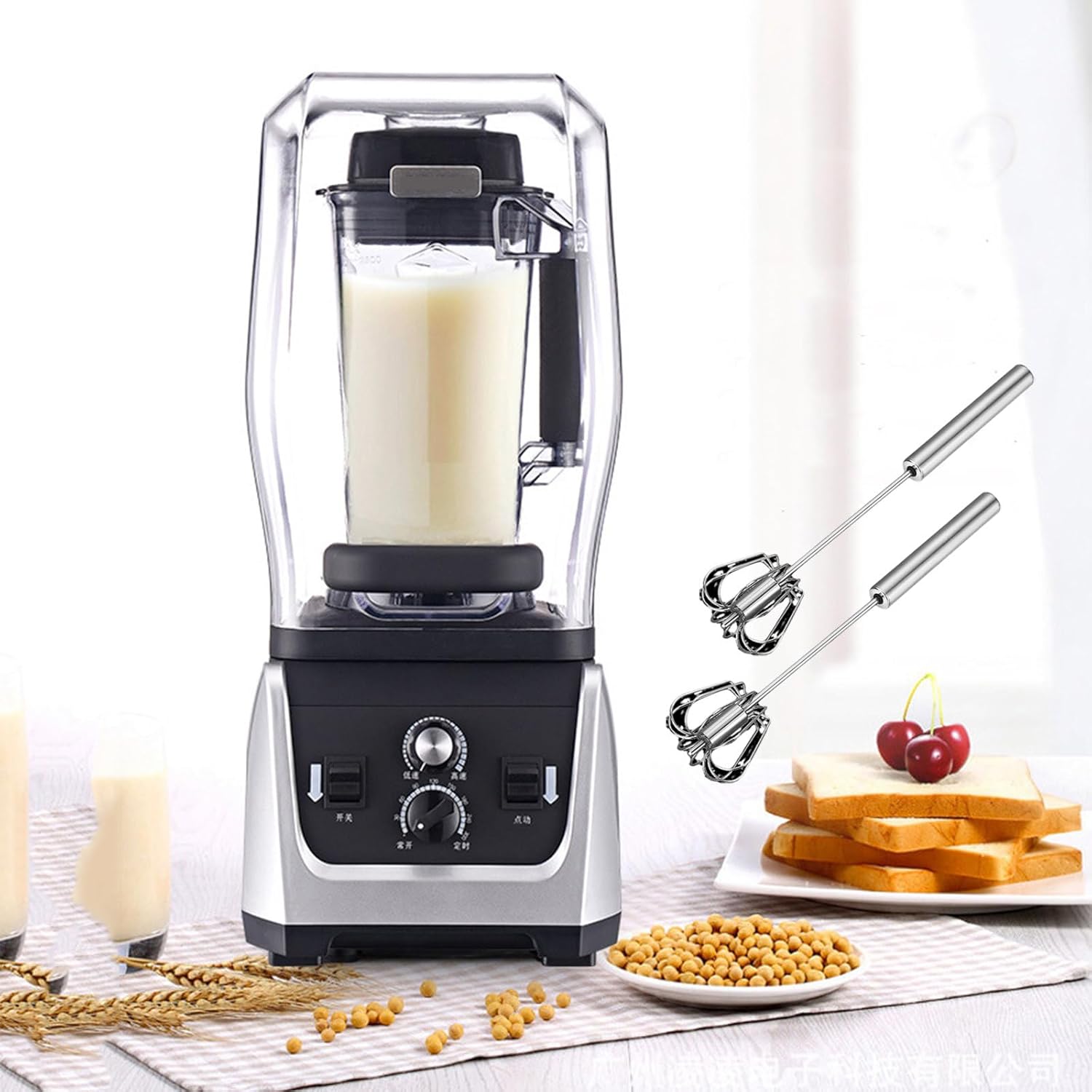 Standing Mixer Smoothie Blender,Food Blender And Grinder With Timer & Speed Control,Commercial Blender Food Processors For Kitchen Milk Tea Coffee Dessert Shop 2.5l/5l,2.5L