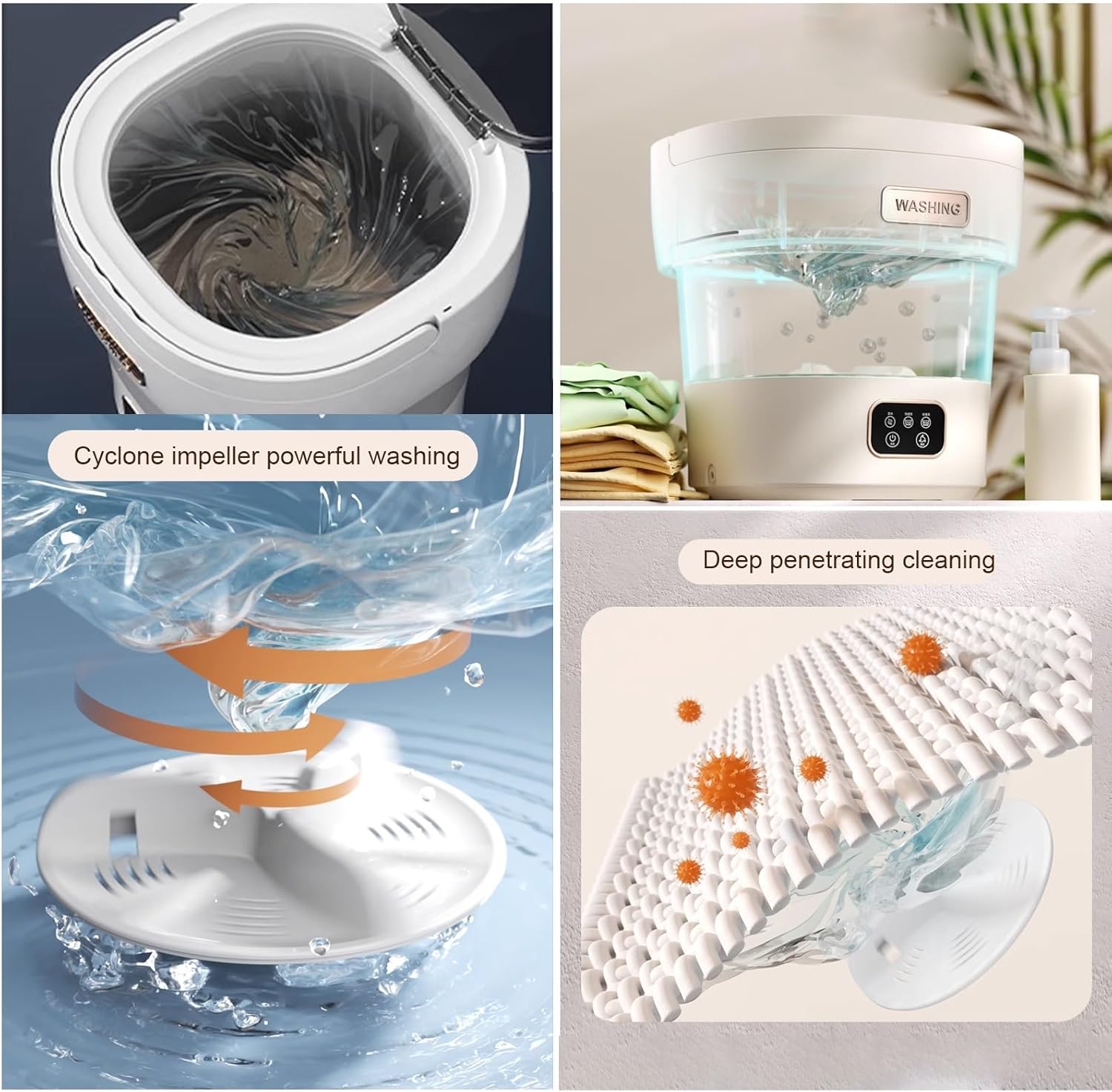 Portable Washing Machine, Mini Foldable Washer 18L Upgraded Large Capacity, Small Collapsible Washing Machine, Suitable for Underwear,Baby Clothes,Socks or Other Small Items(Pink)