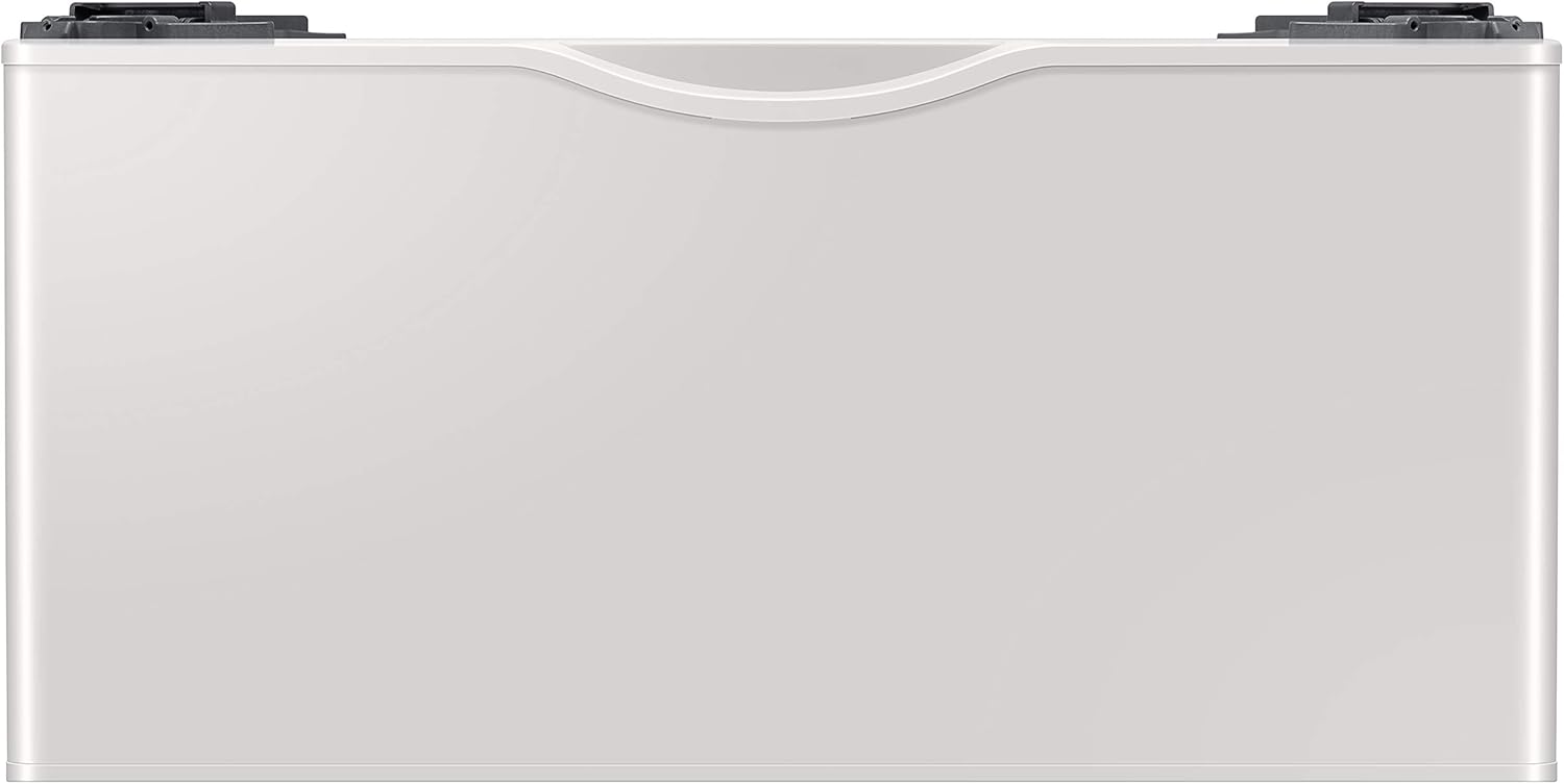 SAMSUNG 27-Inch Washer Dryer Pedestal Stand w/ Pull Out Laundry Storage Drawer, Stainless Steel, WE402NE/A3, 28.1