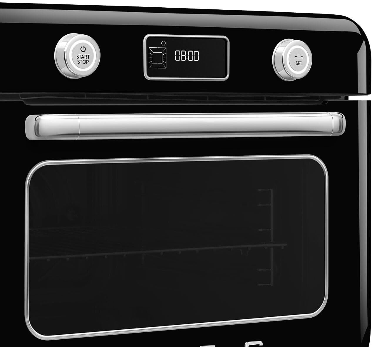 SMEG COF01Countertop Combi Oven - Multi-Function Grill, Air Fry, Steam, Bake, Convection, Defrost, and Warm, 10 Cooking Functions - Made In Italy (Black)