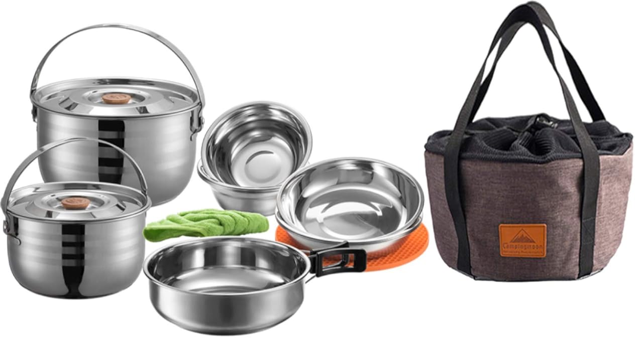 Camping Moon Field Cooker, Tableware, Stainless Steel Cooker Set