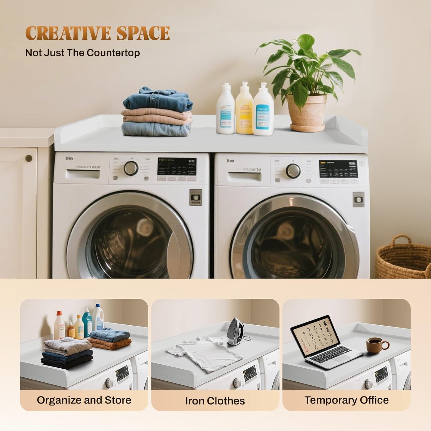 GCCSJ Washer Dryer Countertop, 54