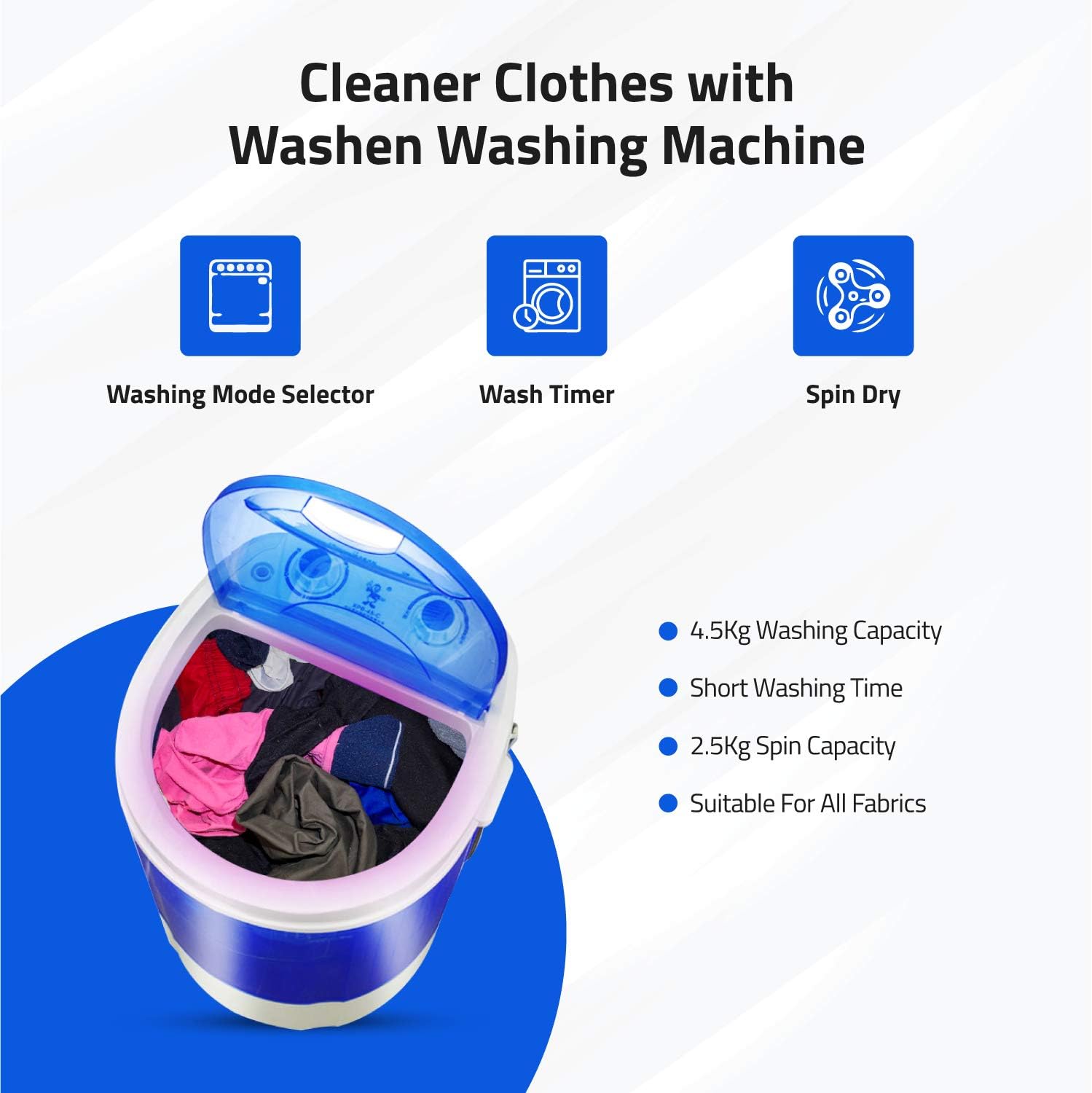 Portable Single Tub Washer - The Laundry Alternative - Washing Capacity Less Than 1.2Kg - Portable Clothes Washer For Small Clothes Like Socks, Undergarments Etc - Travel Washing Machine