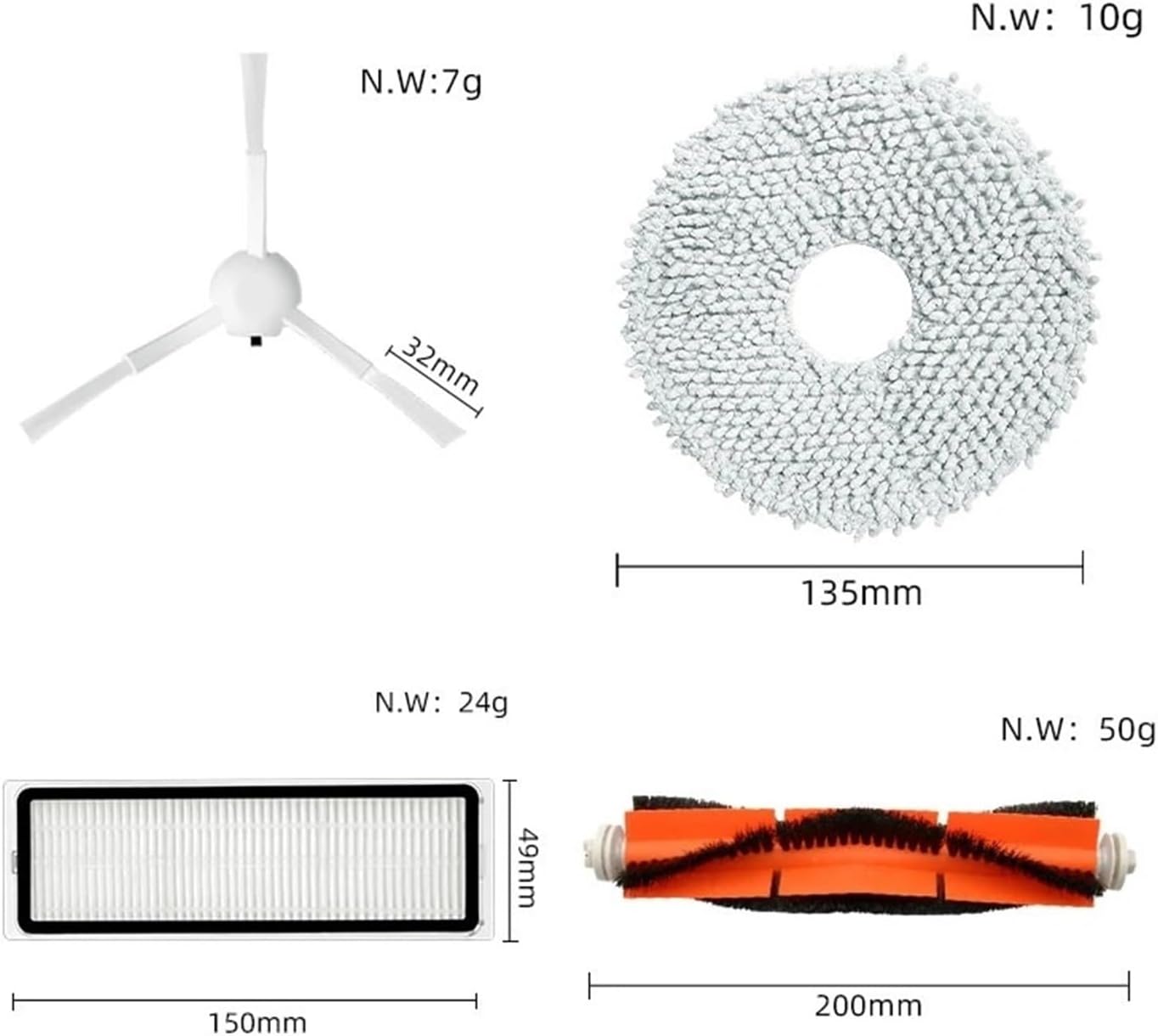 Vacuum Cleaner Parts,Compatible for Xiaomi Mijia Omni B101CN All-in-One,Compatible for Dreame L10s Ultra,Compatible for Dreame S10/ S10 Pro Replacement Accessories (Color : 38pcs-B)