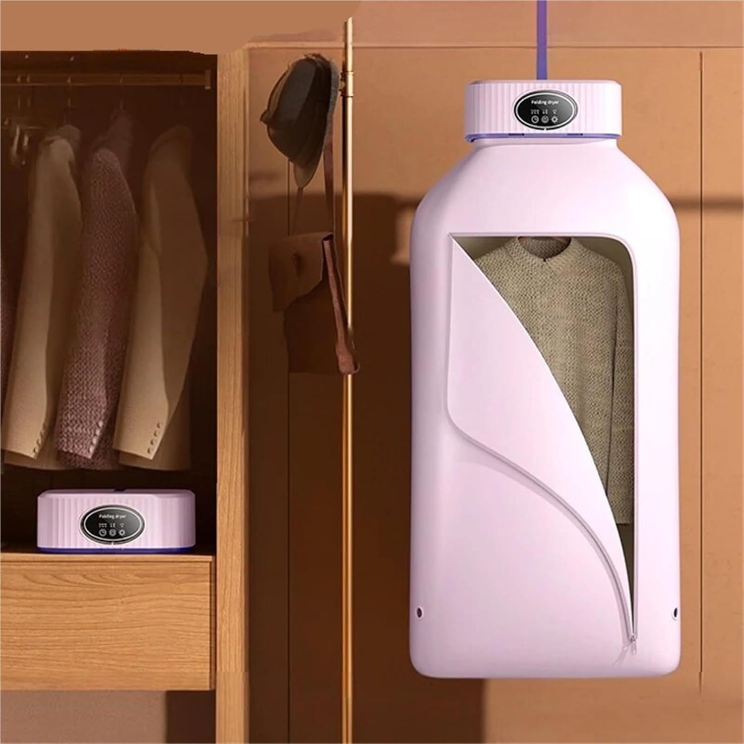 Portable Clothes Dryer Machine for Apartment RV Small Quiet Fast Drying Machine with Timer Hassle-Free Setup clothes dryers(Pink)