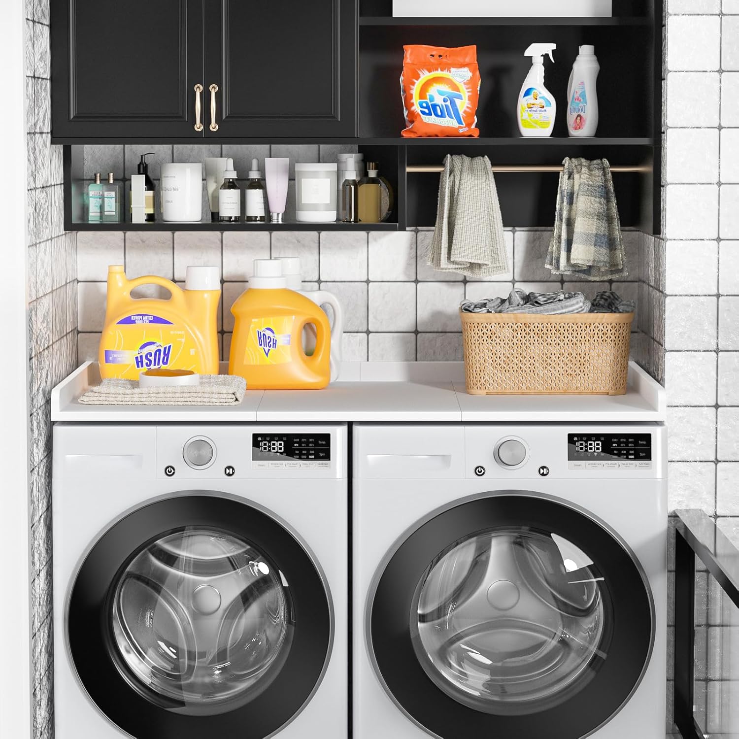 Ulif Washer Dryer Countertop, Washer and Dryer Countertop Table with Non-Slip Pads for Laundry Organization, 27.5