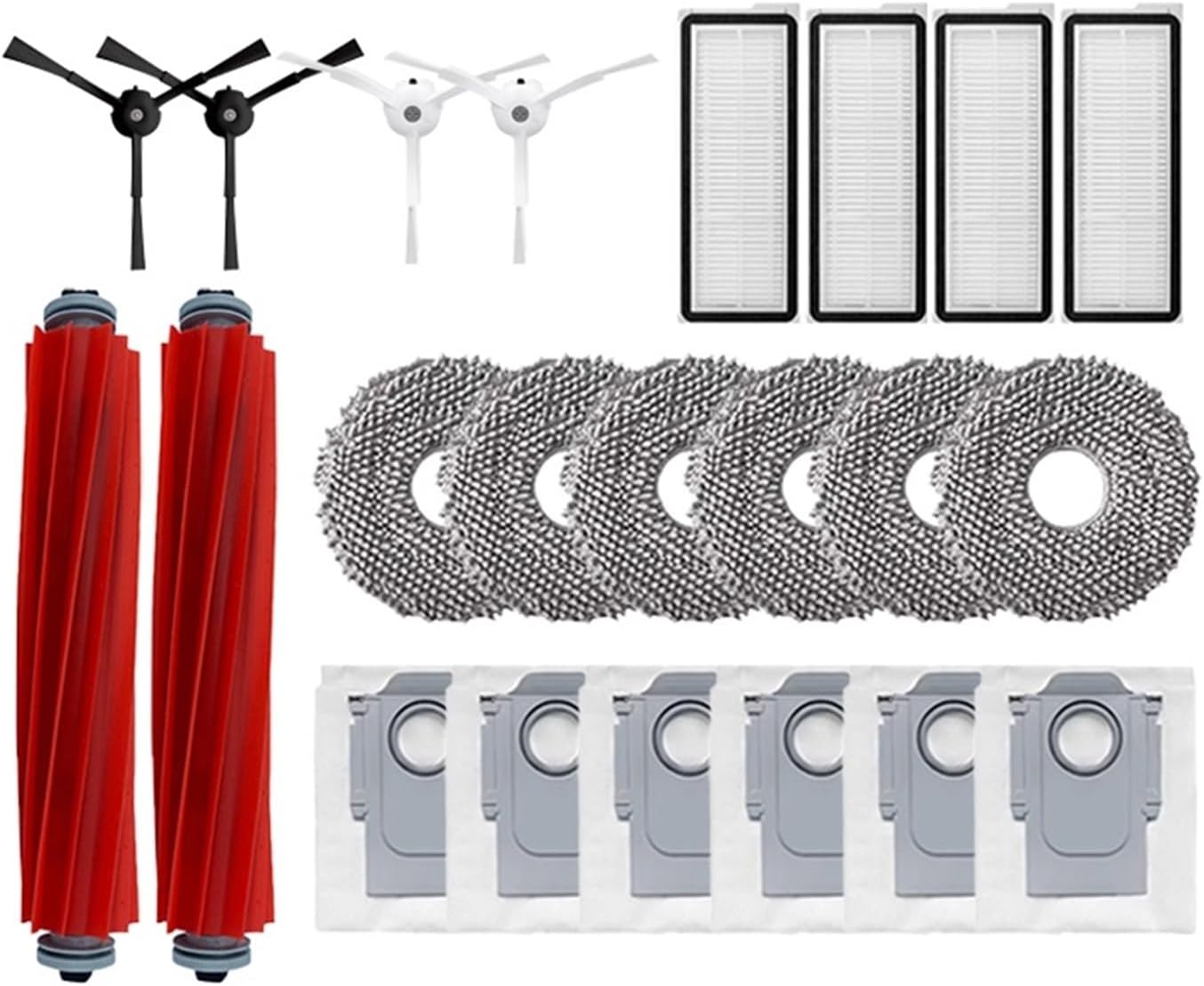 Compatible with Roborock Q Revo MaxV/Q Revo S/Q Revo Pro Robot Vacuums Cleaner Accessory Dust Bag Main Side Brush Hepa Filter Mop Cloths Spare(Brown)