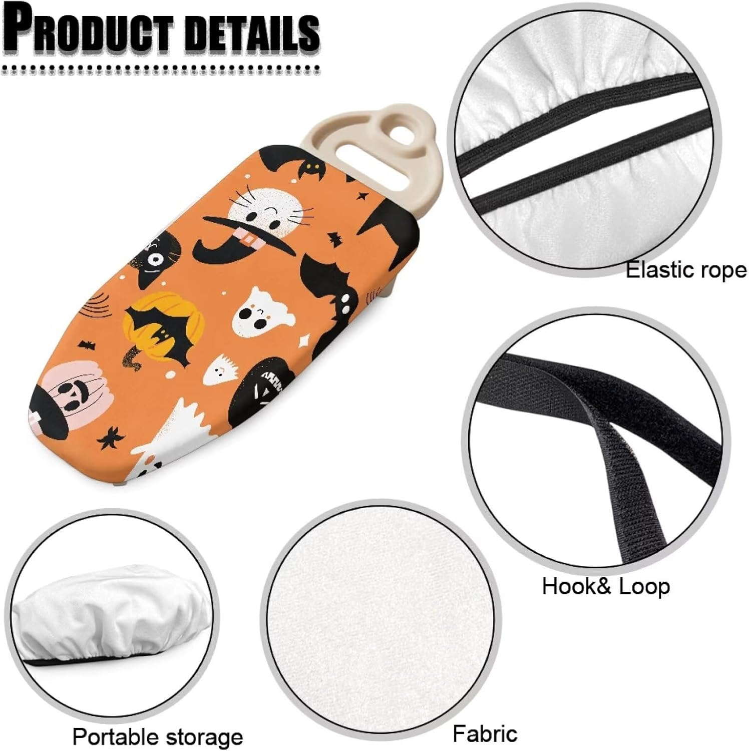 14”x 24” Ironing Board Cover Pumpkin Mini Ironing Board Cover with Removable Portable Household Essentials for Home Dorm Travel