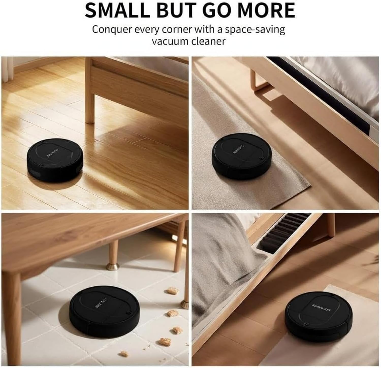 3-in-1 Robot Vacuum and Mop | 4500Pa Strong Suction, Anti-Tangle, 120 Mins Runtime, Ultra-Thin, Low Noise, Smart Navigation, Multiple Cleaning Modes, Ideal for Pet Hair and Hard Floors (Black)