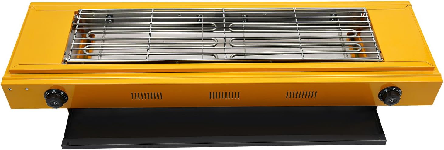 Countertop BBQ Grill,Electric Portable Barbecue Grill with Anti-slip Feet Bottom Clearance,Stainless Steel Electric Griller for Barbecues,Parties,Decks,Patios,Restaurants