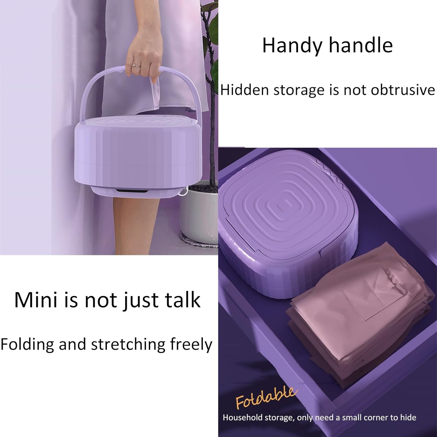 Portable Washing Machine, High Capacity Mini Washing Machine Foldable, with Soft Spin Dry for Socks, Baby Clothes, Towels, Delicate Items (Color : Green)