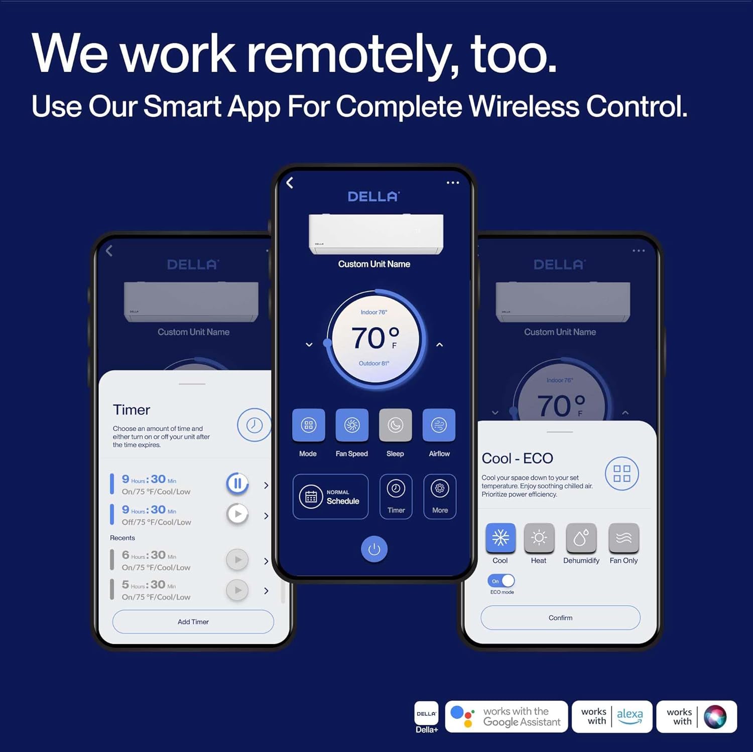 DELLA Hyper Heat Lower as -13℉, 12,000 BTU WiFi Mini Split, Energy Star 230V 24 SEER2, Cools Up to 550 Sq. Ft, Work with Alexa, Inverter AC with 1 Ton Pre-Charged Heat Pump & 16.4ft Installation Kits