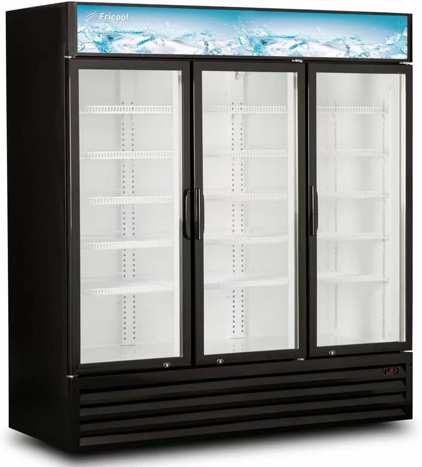 Commercial 3 Glass Door Merchandiser Refrigerator-Upright Beverage Cooler with LED Lighting