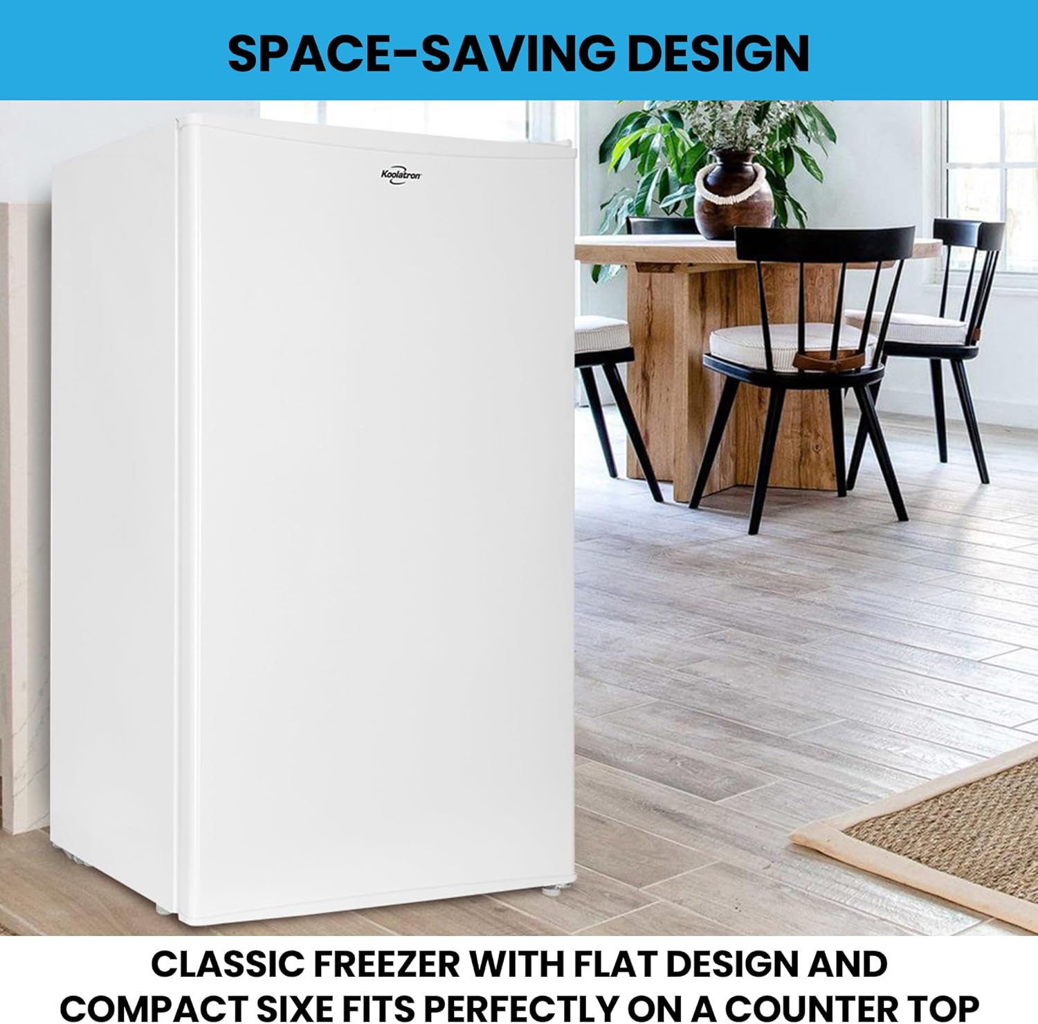 Koolatron Refrigerator - Mini Fridge With Freezer For Kitchen, Bedroom, office, Dorms, Cool Storage For Wine, Beverages, Compact Free Standing, Neveras Pequeñpara, 3.2 Cubic Feet Capacity, White