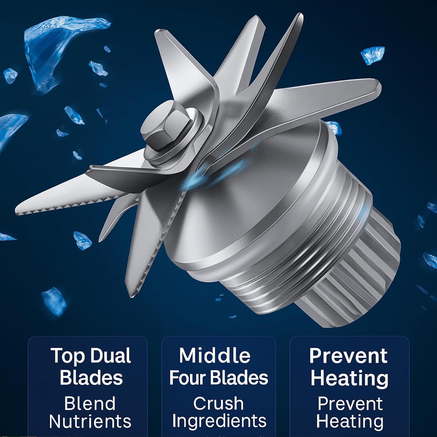 Professional Blender, 1600W Commercial Smoothie Maker for Kitchen, 2L Countertop Blender for Crushing Ice, Frozen Fruit, Soup, Juice, Milkshakes, Adjustable Speed