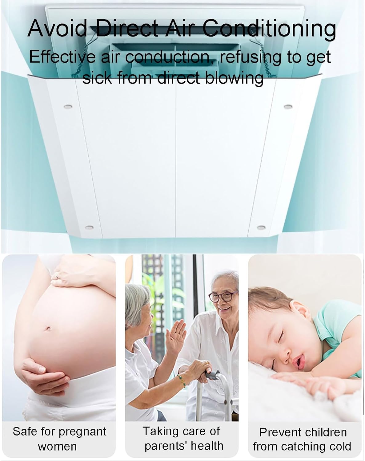 Air Conditioner Deflector Air Vent Deflector Air Deflector Outlet,Cooled Baffle Wind Direction Telescopic for Home