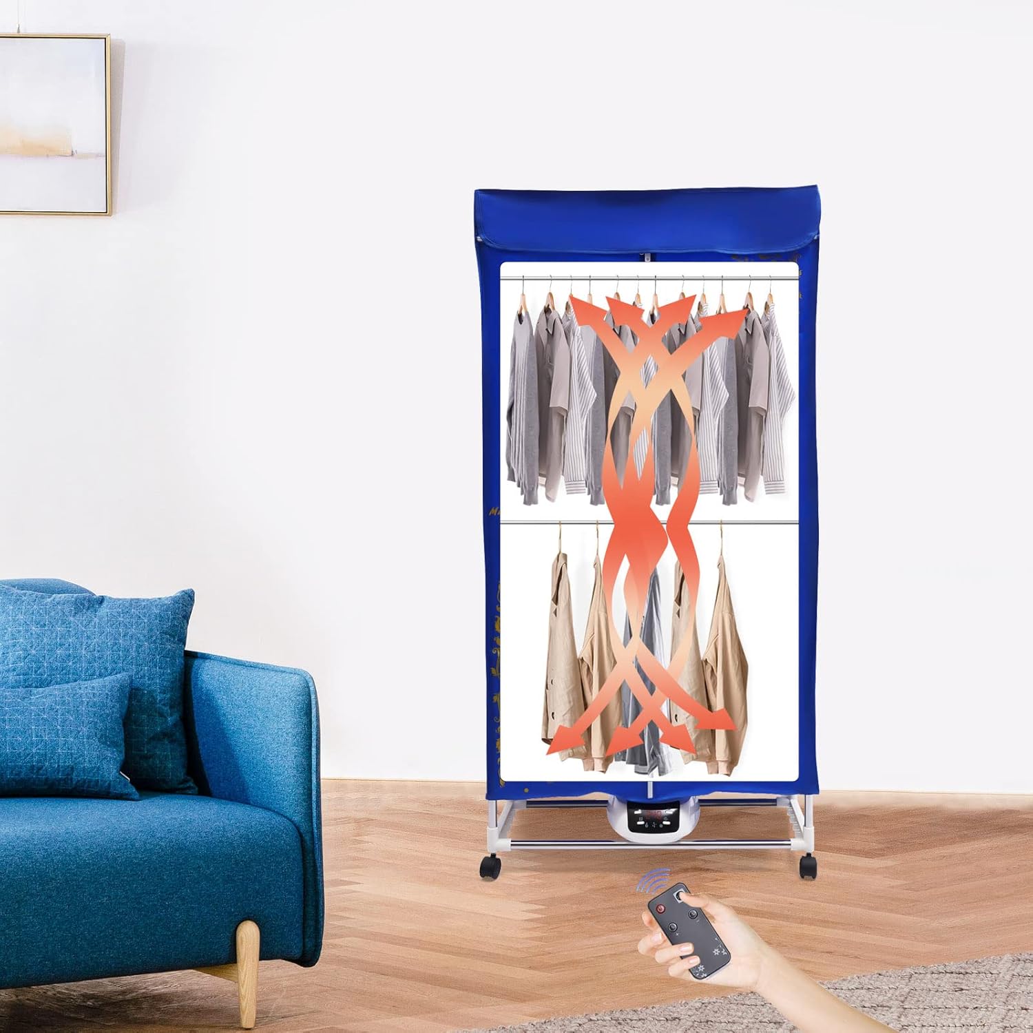 Clothes Dryer Portable Travel Dryer Machine, Portable Dryer For Apartments, New Generation Electric Clothes Drying Machine, Folding Controller Control Dryer for Home Using, 27.55in*19.68in*4.92ft