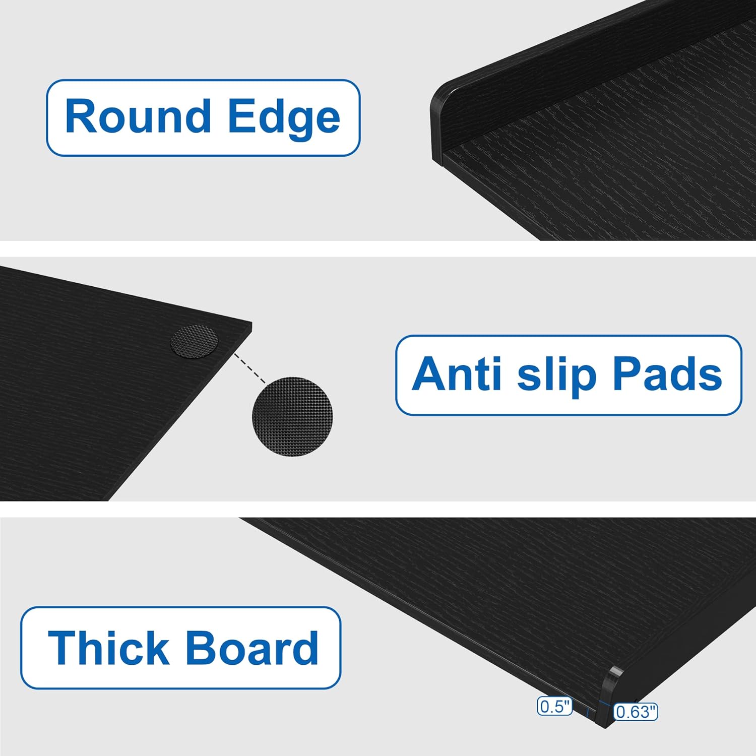 efluky Washer Dryer Countertop, Wood Countertop with Edge Rails for Laundry Room Organization and Storage, Washer Dryer Topper for Laundry Room, 27.5