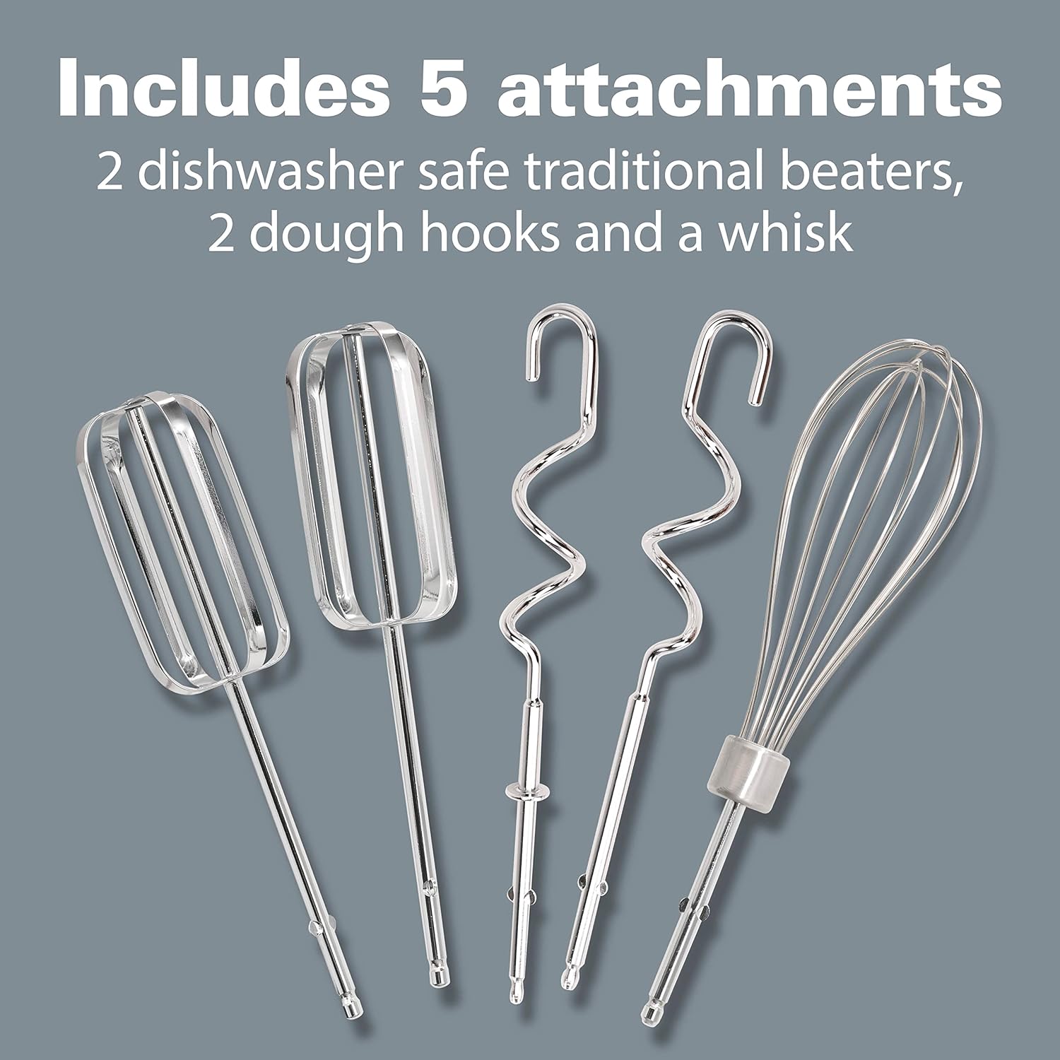 Hamilton Beach 6-Speed Electric Hand Mixer with Whisk, Traditional Beaters, Dough Hooks, Snap-On Storage Case, 275 Watts, Red