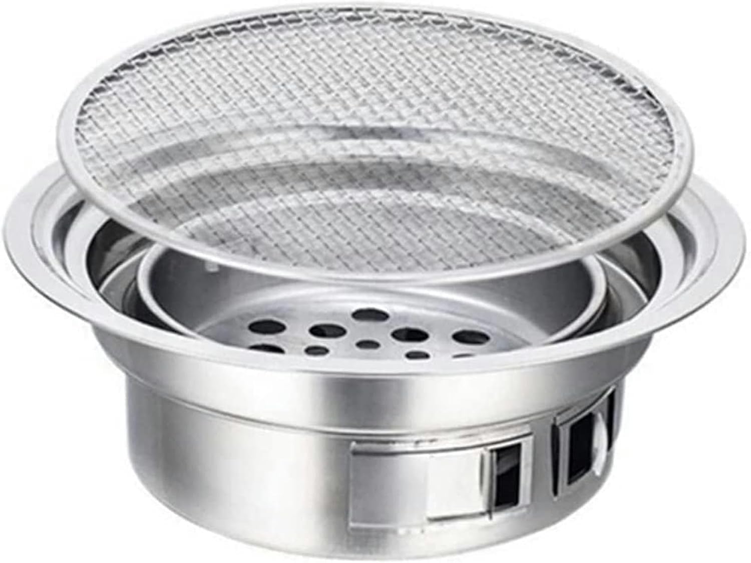 BBQ Grill Outdoor Gas Grill Stainless Steel Charcoal Round Non-Stick s Portable Charcoal Grill for Outdoor Camping BBQ