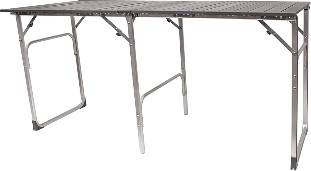 GCI OUTDOOR Slim-Fold Table | Portable Outdoor 4 Person Dining Table, Heat Resistant Aluminum Tabletop, Perfect for Barbecues, Camping, Picnics & Tailgating