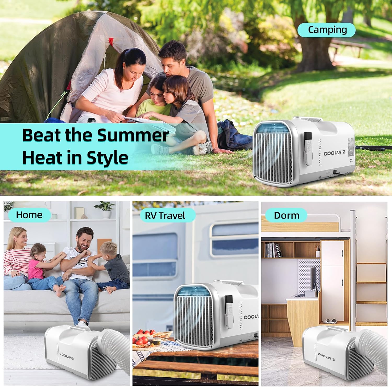Portable Camping Air Conditioner with Smart Panel,High-Efficiency Portable AC Unit 4500BTU,Outdoor Camping ac for Tents, Cars, Trucks, Parties, Fishing,RV Van Life and Home Use