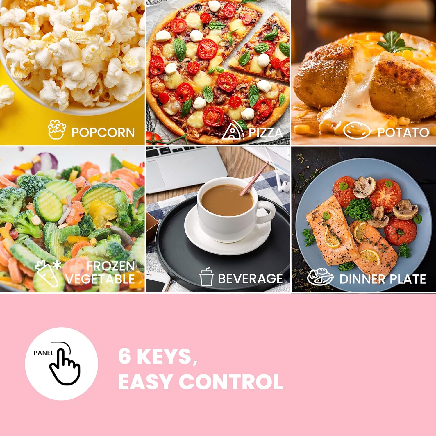 COMFEE Microwave with 11 Power Levels, 700W & Toaster Oven Combo with 3 Cooking Modes, 950W, White