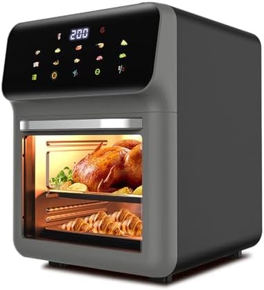 16L Air Fryer Convection Oven Combo, 60min free timer with Built-in baking light, Flip Up & Away 1500W Capability Toaster Oven for oast, Bake, and Broil, Smart