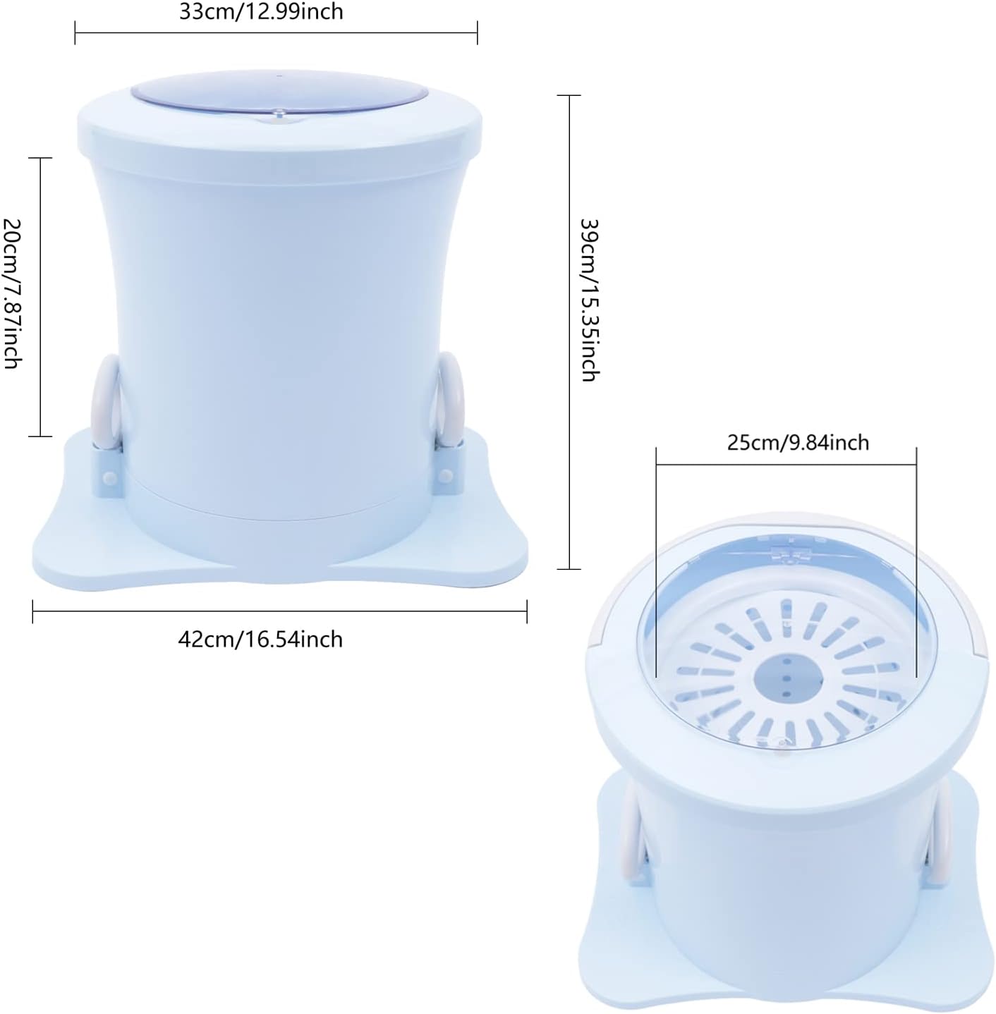 Portable Manual Clothes Dryer Mini Dryer Compact Spin Dryer Non electric Laundry Dryer for Apartments, School, Dormitory (Blue)