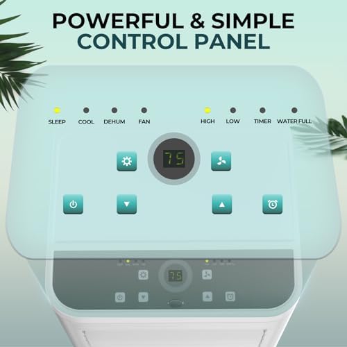 R.W.FLAME 8,000 BTU Portable Air Conditioner, 3-in-1 Portable AC Unit, 4 Modes with 24H Timer/LED Display/Remote Control/Installation Kits for Bedroom/Living Room/Dorm/Office, White