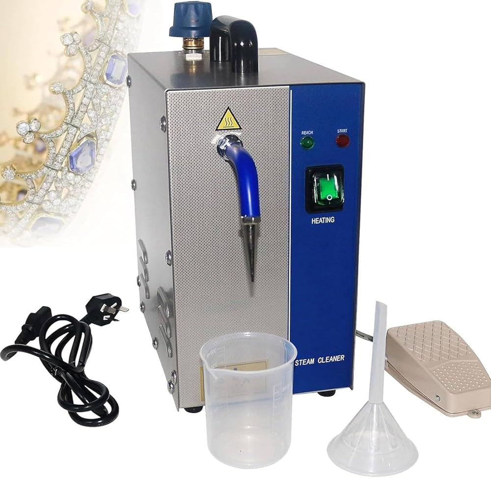 2L/4L Stainless Steel Jewelry Steam Cleaner, Professional Jewellery Steam Cleaner Machine, 1300W/2200W Gem Washer, Gold and Silver Jewelry Steam Cleaning Machine(4L)