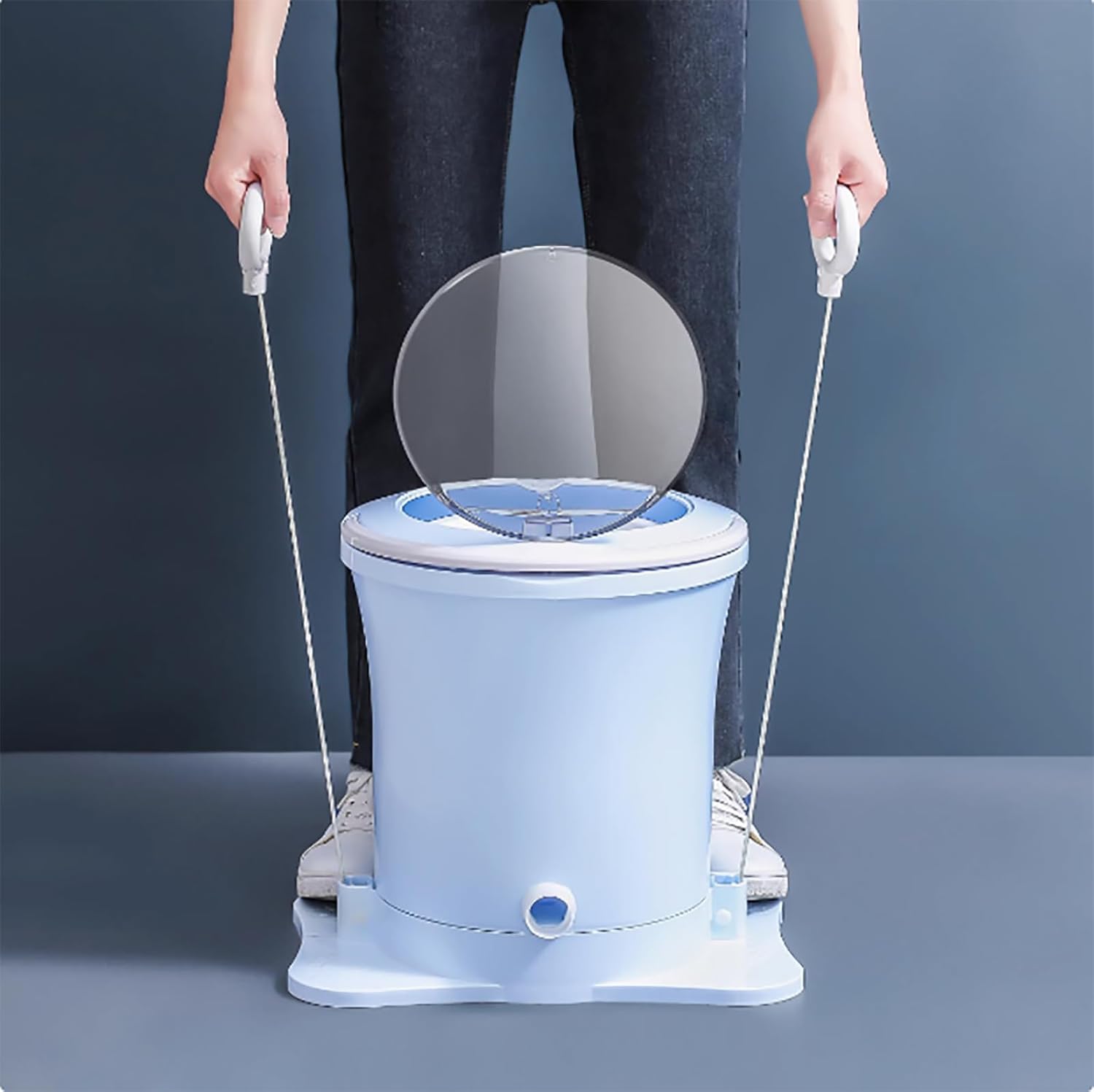 Manual Clothes Dryer Dehydrator,Manual Draw Cord Spin Dryer,Portable Lightweight Mini Manual Clothes Dryer for Home,Camping,Travel,Outdoor (Dreamy Blue, Large Capacity Enhanced Edition)